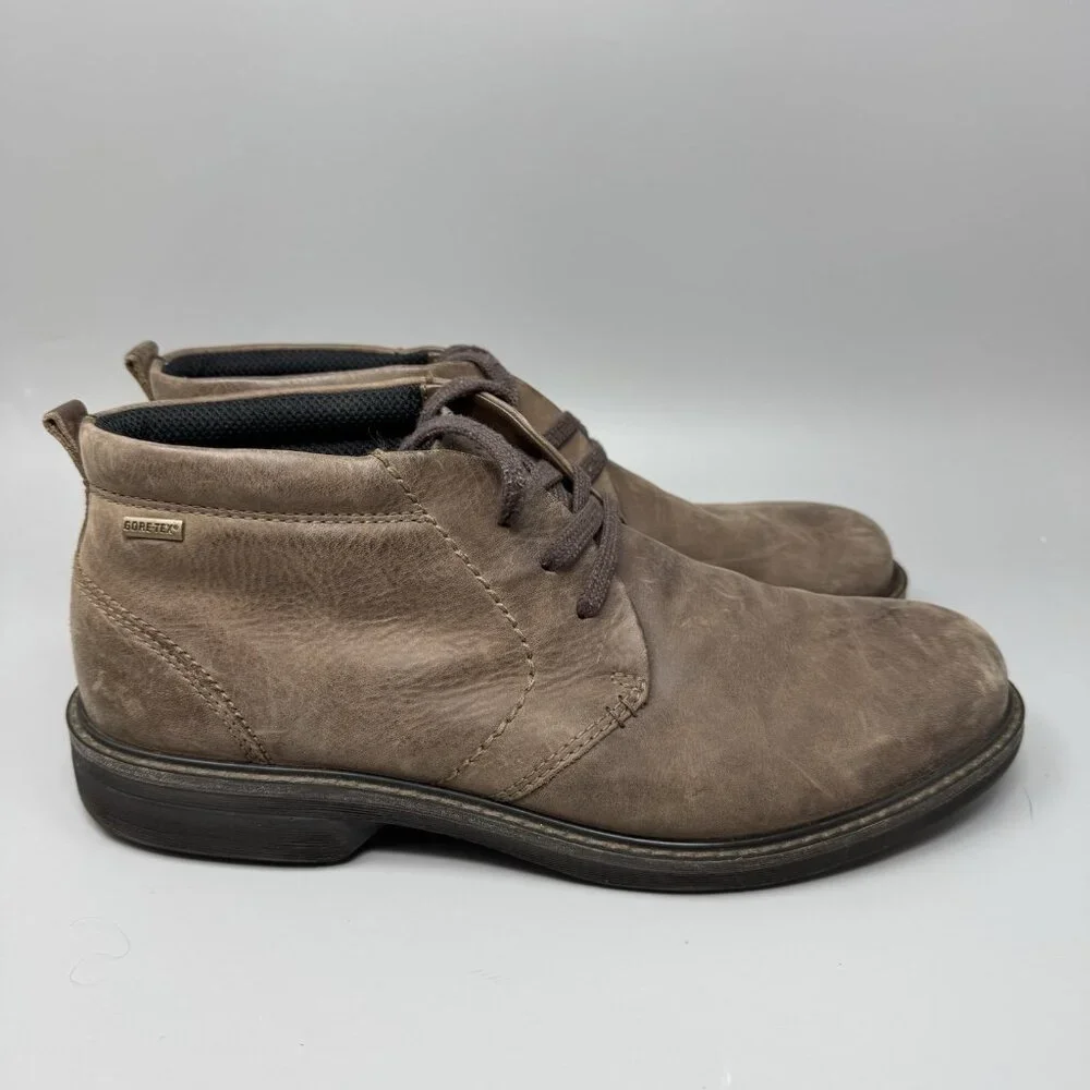 ECCO Turn GTX Men's Size 11-11.5 (EU 45) Gore-Tex Chukka Boots Brown Leather